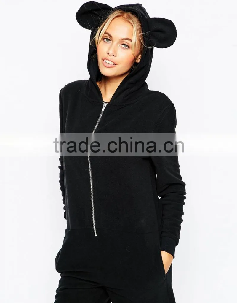 100% Polyester fashion women sleepwear wholesale soft fleece sexy adult onesie