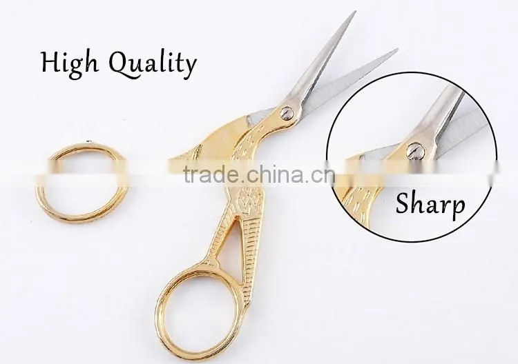Vintage Golden Swan Embroidery Scissors Craft Sewing Bird Shape Scissors