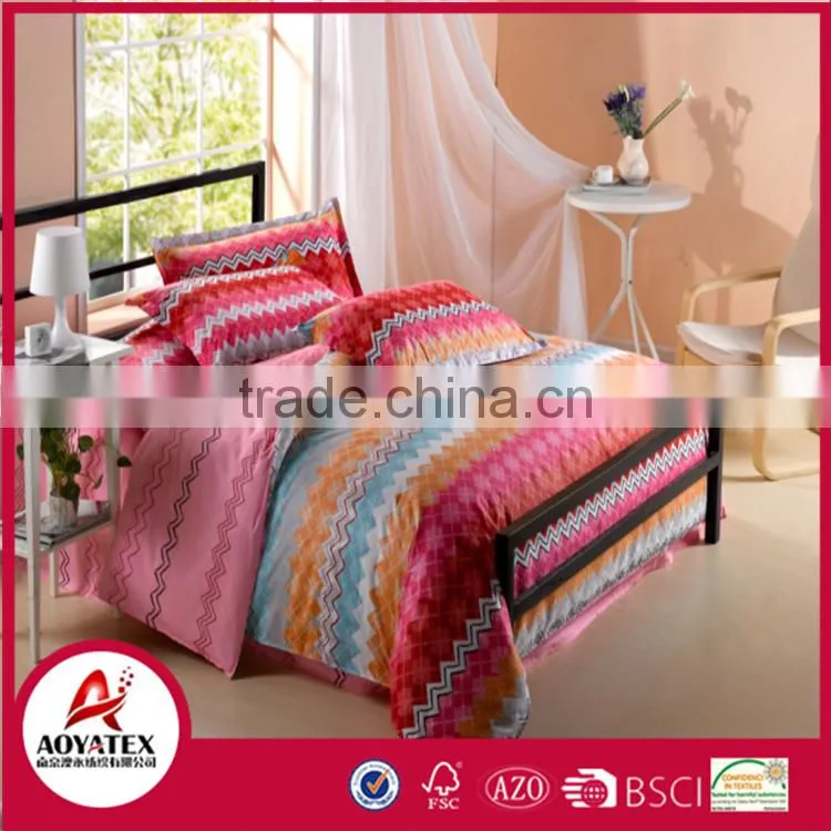 2017 new style pure cotton bedding set,China factory direct sale printing bedding set