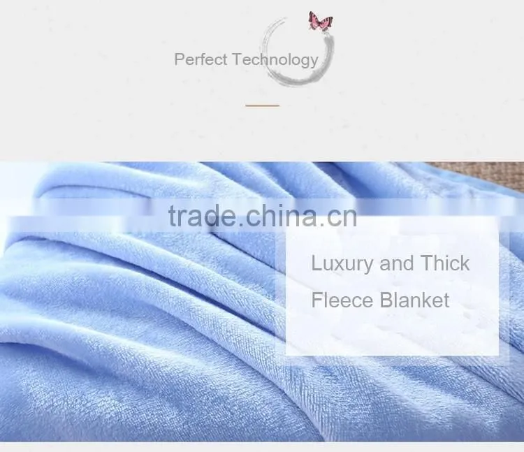 New design blanket thick fleece travel with trim