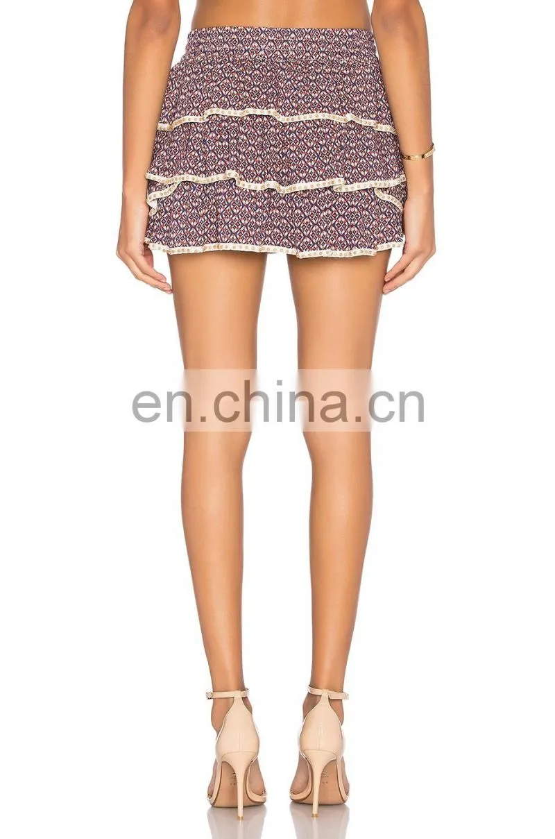 Women latest chiffon print skirt design pictures