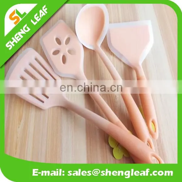 Silicone Noodle Ladle Red Stainless Steel Handle Spoon Scoop