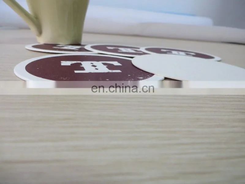 Hot sale letter printing thin cork cardboard coaster for beverage