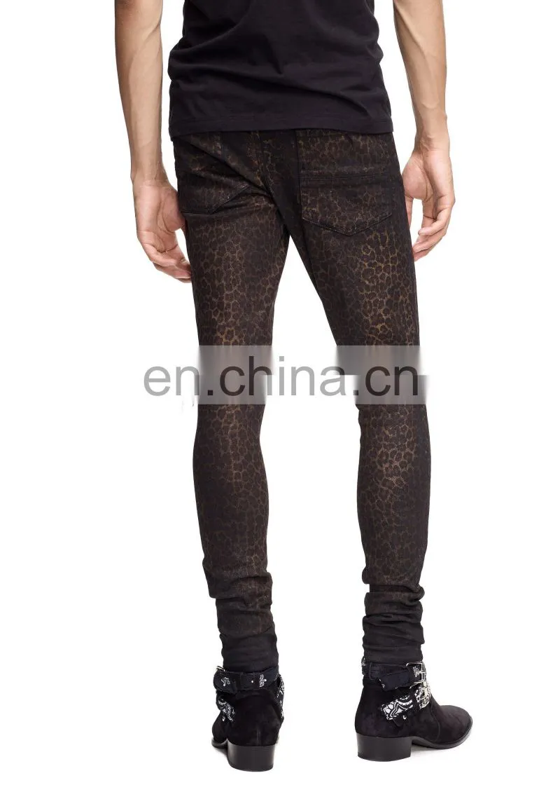 DiZNEW FOIL Coated BROKEN TEXTILES STRETCH Denim JEANS FOR MEN