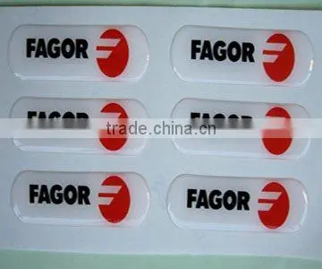 2015 popular custom epoxy sticker for sale, high quality clear sticker