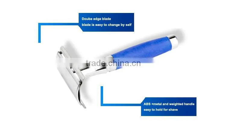 D649 double edge blade metal RUBBER handle safety razor