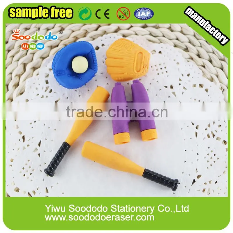 3D balls eraser sport puzzle stationery set