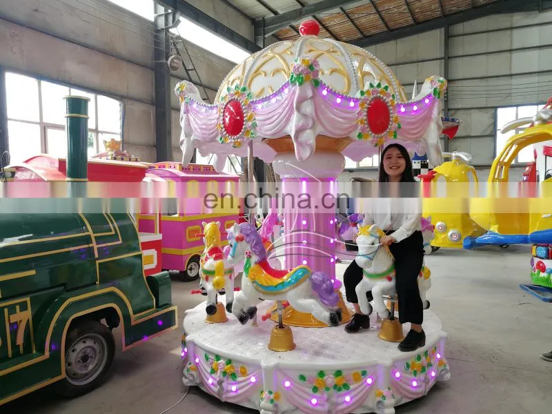 Coin operated mini 3 seats carousel kiddie rides for sale