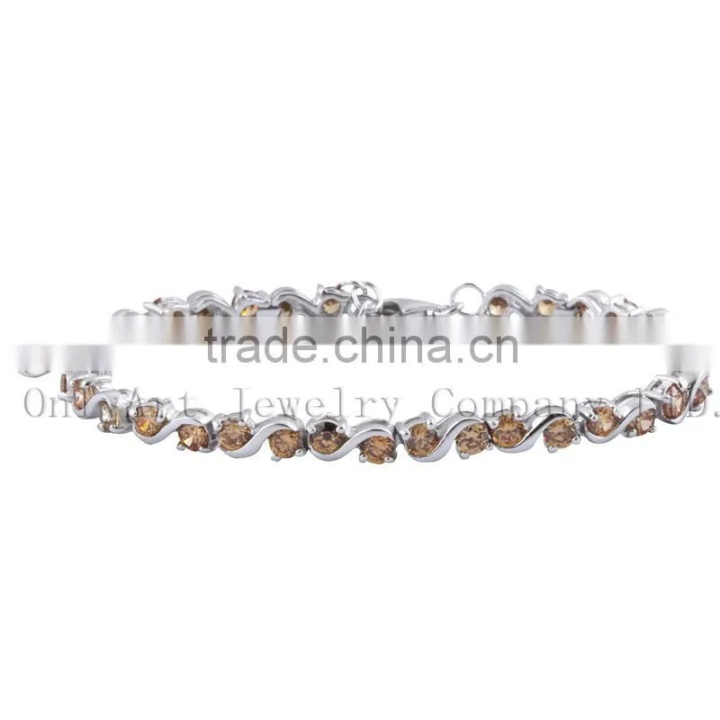new fashion copper braclet with gems zircons wholesale China manufacture