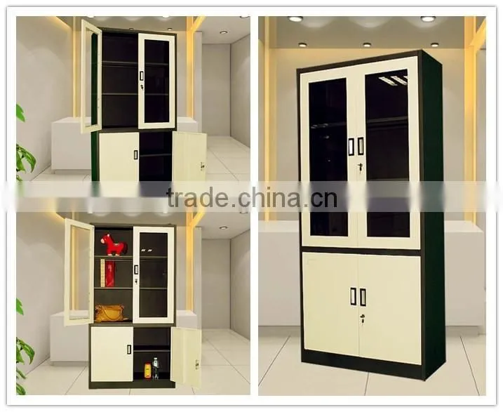 High Quality Swivel Mirror Steel Master File Cabinets Glass swing Door Pantry Filing Cabinet