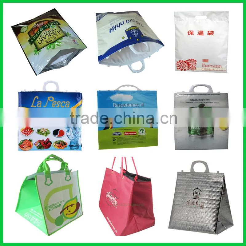 2015 handled outdoor fitness velcro non woven insulated picnic cooler bag/ resealable cooler bag