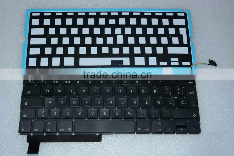 Professional Spanish Laptop keyboard Replacement LED Backlight Lighting For Macbook Pro A1286 2008-2012