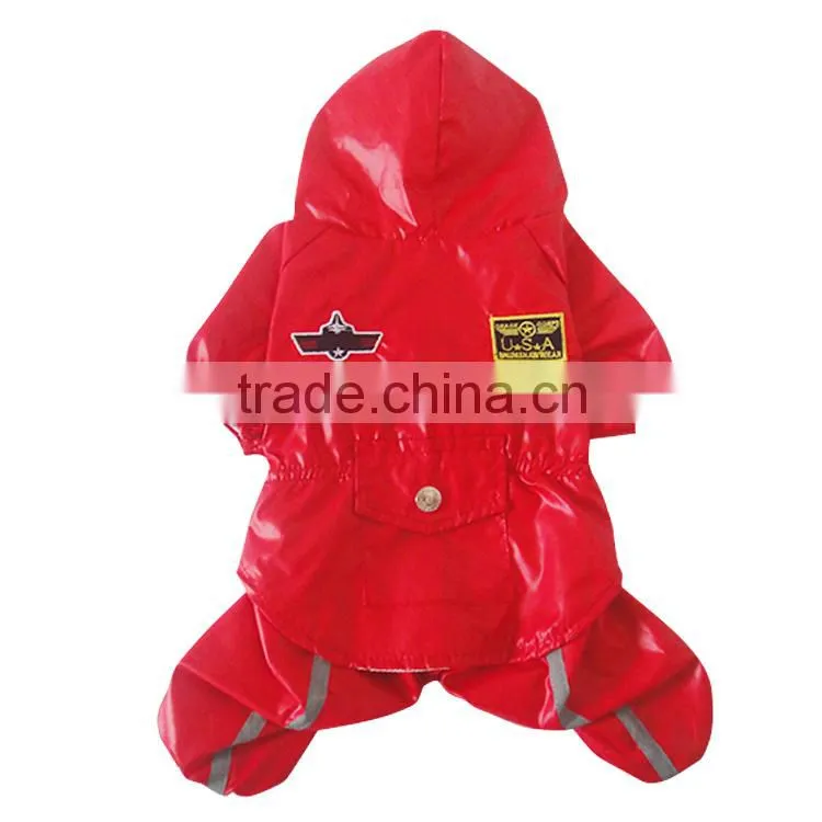 Wholesale Large Dog Clothes Red Dog Air Force Raincoat