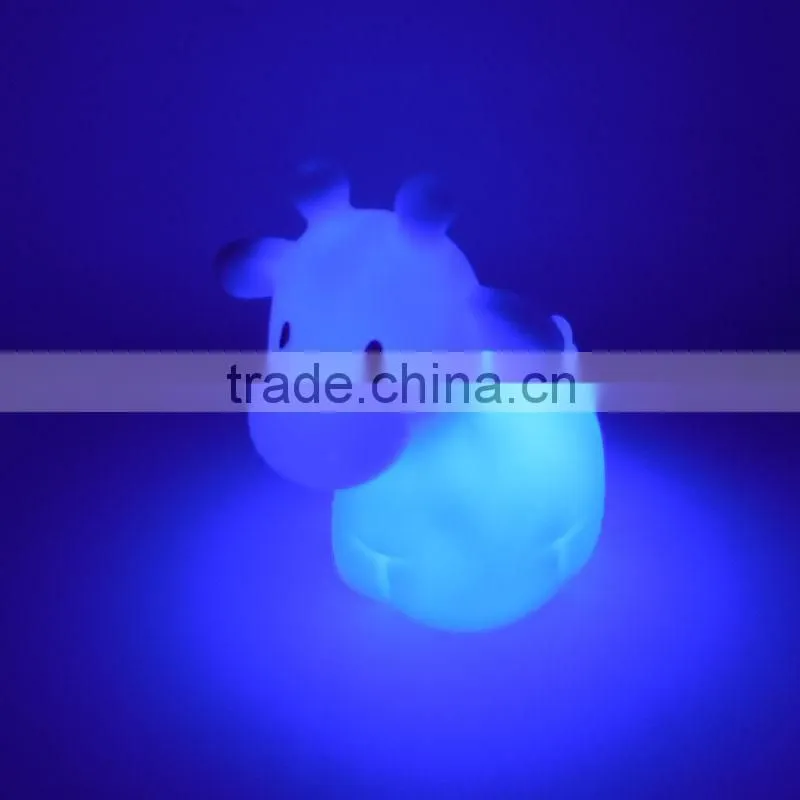 Cute LED PVC Beautiful Vynil Sheep toy with Colorful Flashing Night Light Decoration Indoor