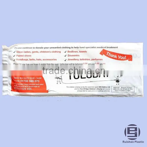 TOH Biodegradable LDPE Donation Bag With Printing For Collection
