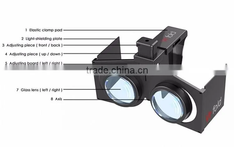 Accept OEM Folding Plastic 3G VR glasses Suitable 4.0" - 6.0" Phone Size