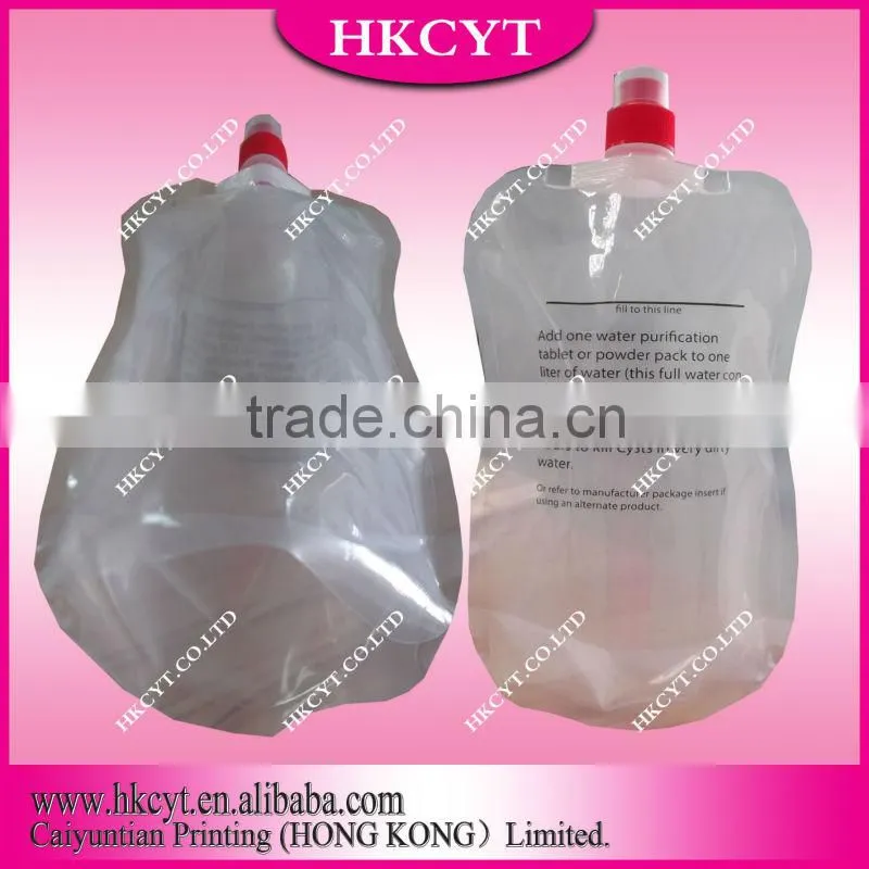 Plastic Transparent Stand Up Pouch With Central Spout