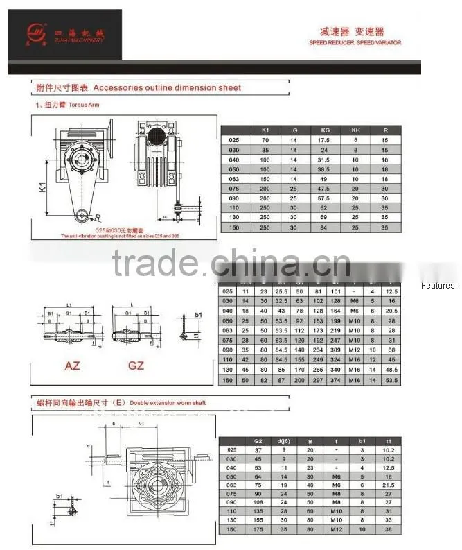 Industrial Power Transmission Mechanical Motoviro Like NMRV Double Worm gearbox