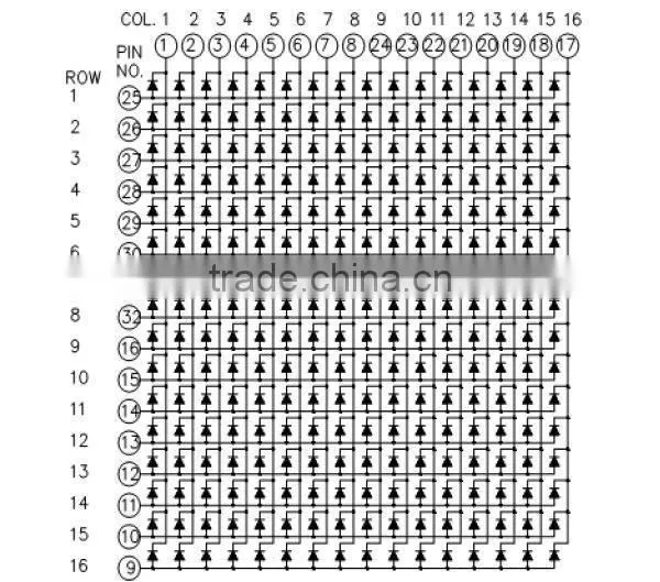Through Hole DIP Red Green Blue Orange 64x64 dot matrix, 16*16 LED matrix display