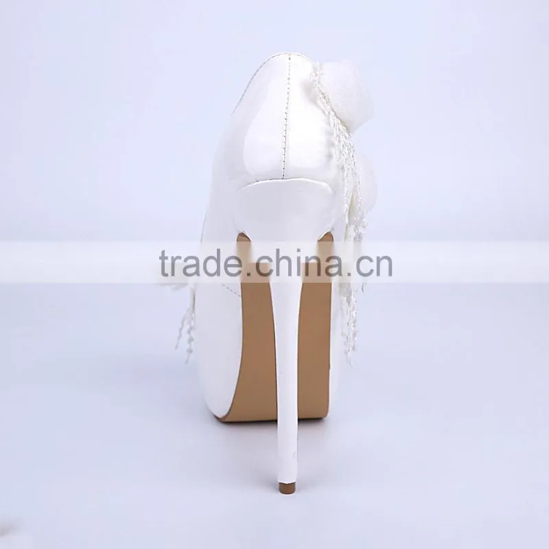 White Color Wholesale Women Dress Shoes Bride Wedding Dress Shoes for Bridal Shower