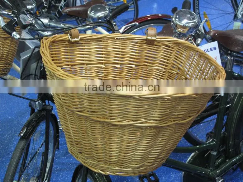 different color wicker bicycle front basket pruduct for sale