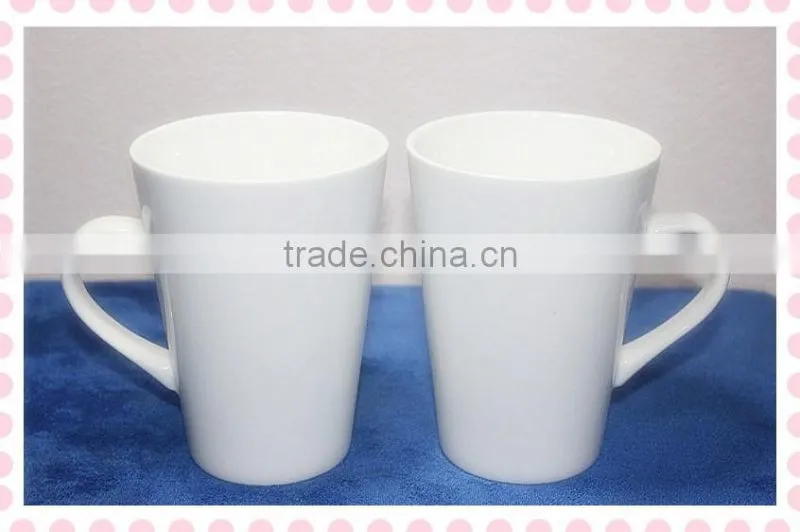 hunan V-shape white sublimation coffee mug