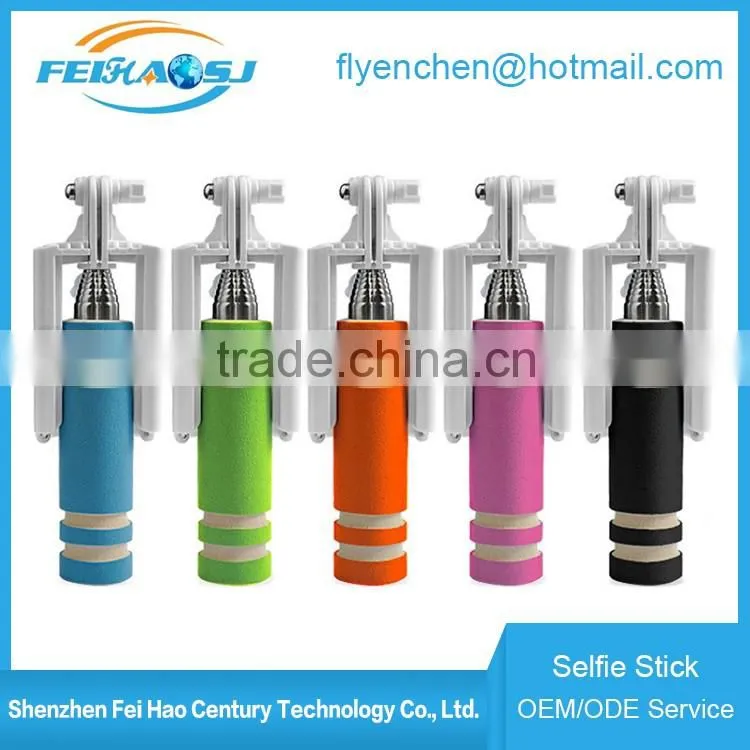 2015 zoom fashion selfie stick wholesale selfie stick mini colorful monopod for smartphone