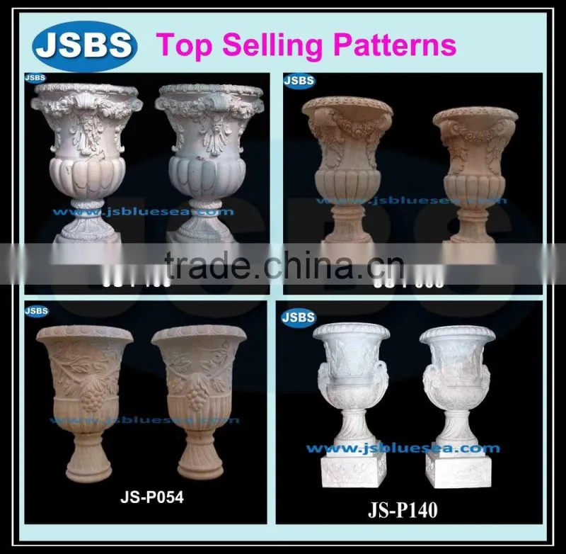 hand carved stone tall square planters