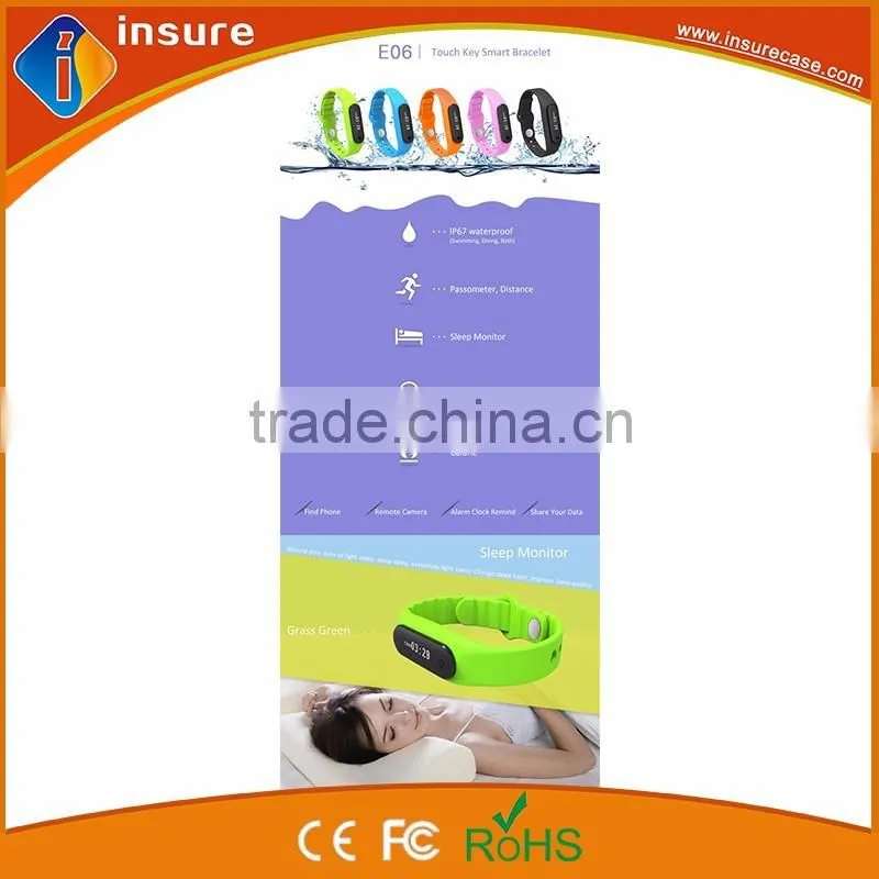 E06 bluetooth sport bracelet with TPU wristband