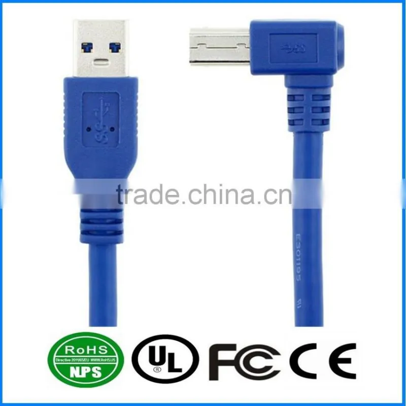 USB3.0 AM To BM Cable 90 Degree Printer Data Line Copper Core