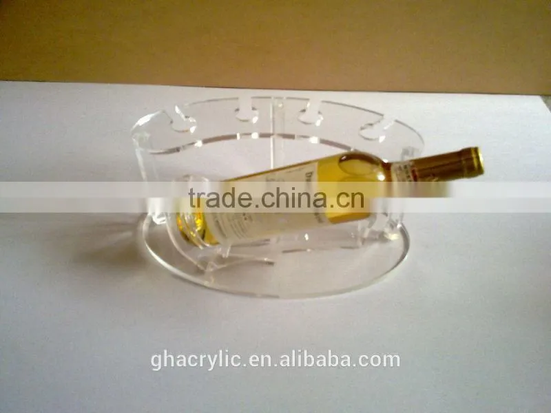 High polished high quality acrylic wine display rack,smooth acrylic wine display rack