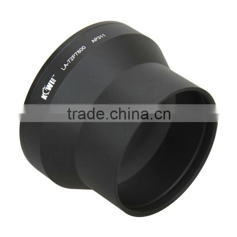 Kiwifotos Lens adapter tube LA-72P7800 provides 72mm filter mount for NIKON COOLPIX P7800 and COOLPIX P7700 digital camera