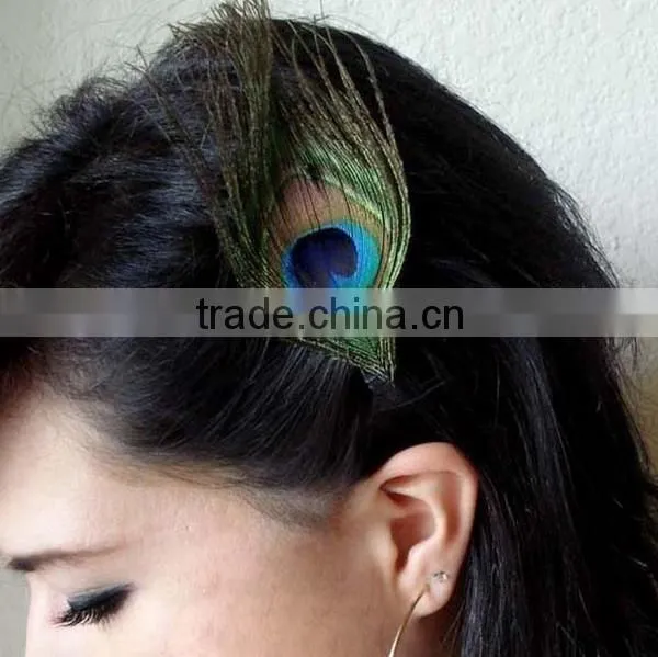 eye peacock feather hair clip - bohemian feather fascinator
