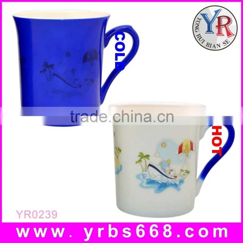 Amazing heart shaped couple mugs, mug changing color when heated,love couple mug