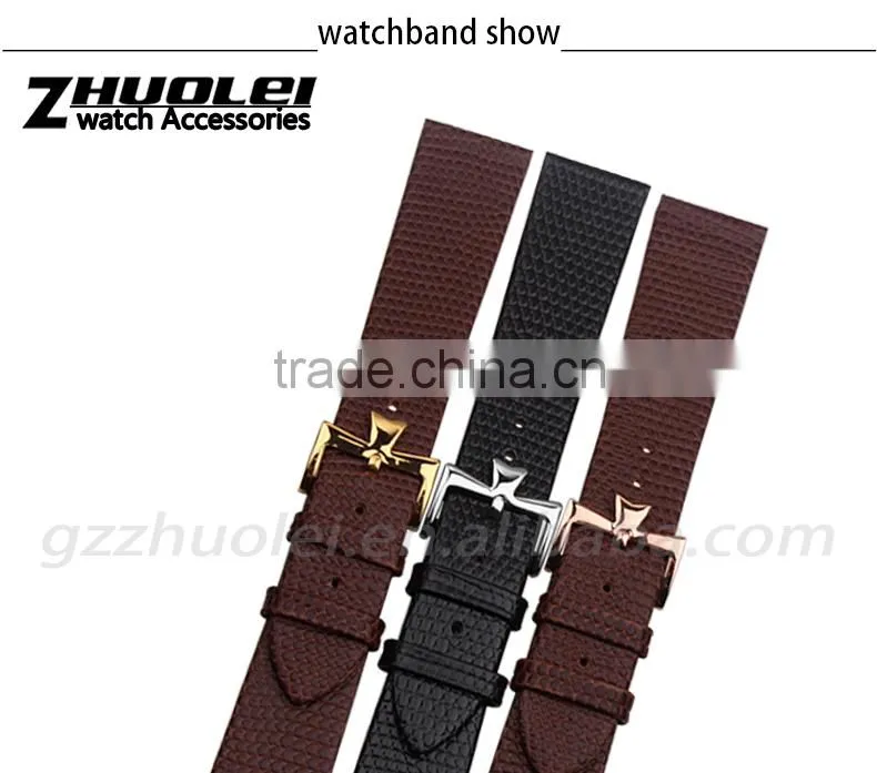 18|20mm high quality leather Strap Watch Band with stainless steel buckle Wholesale 3PCS