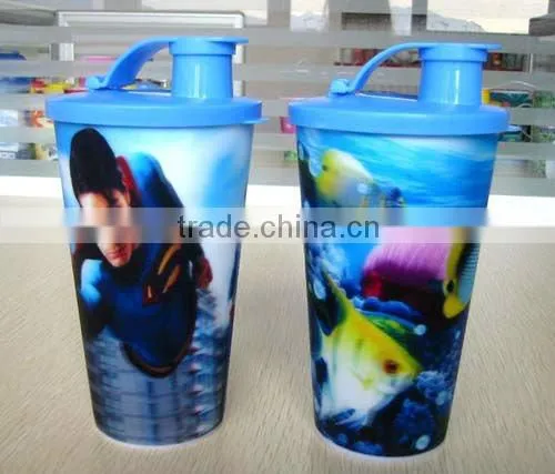 3D lenticular drinking cup with cover