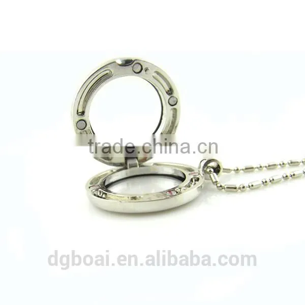 Hot selling floating CZ stone opened pendant necklace charms