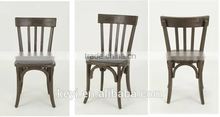 fabric seat Antique style wood dining chair/wooden armless restaurant chair(CH-272-OAK)