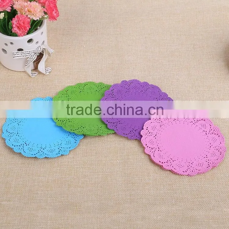 Laser cut cup cake wrapper paper doilies 4.5" round paper doily