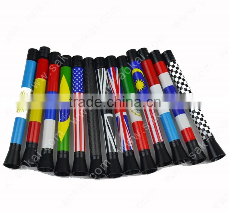 12cm Universal Coper+ABS Plastic Car Antenna National Flag, Car Radio Antenna