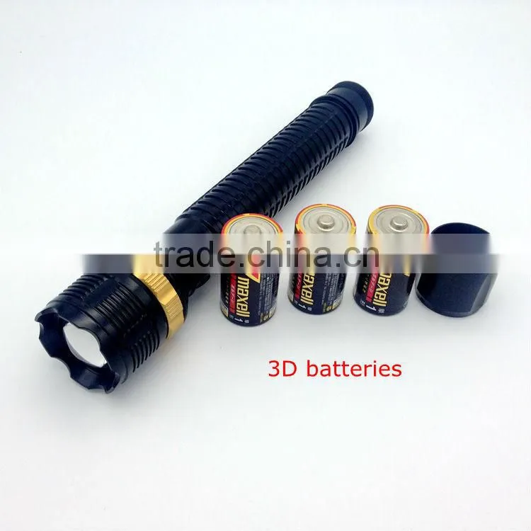 1W powerful led with 3D batteries Zoom adjustable flashlight