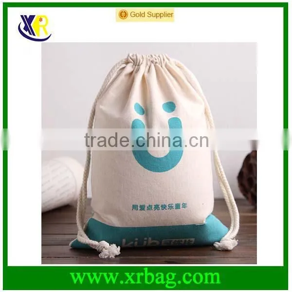 Custom promotional cotton drawstring grocery backpack bags