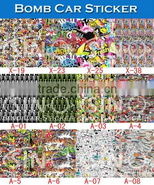Supreme Car Wrap Design 1.52x30m Sticker Bomb Vehicle Vinyl Wrap