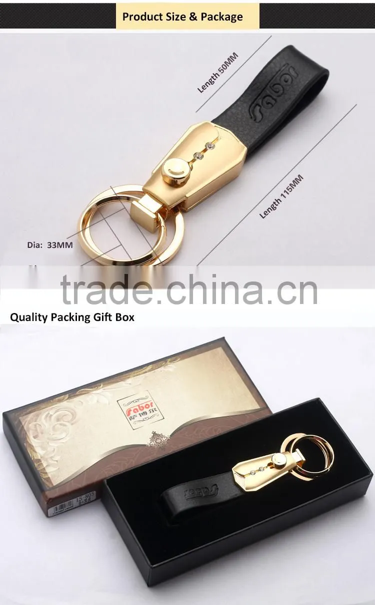 Custom Black Leather Keychain