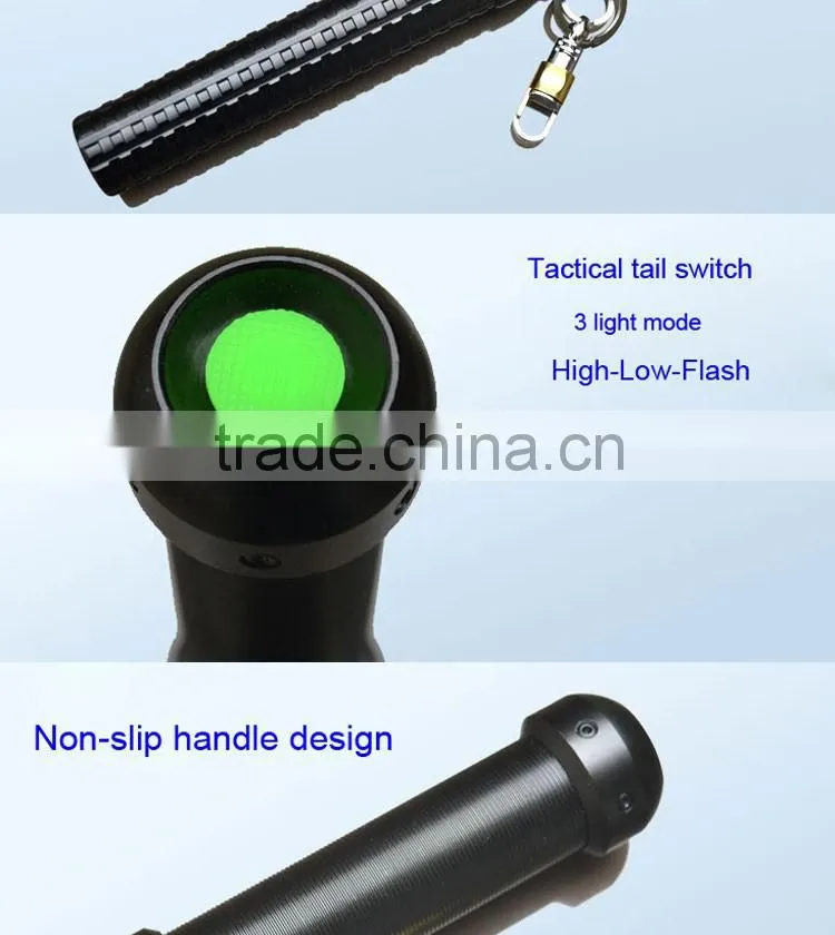 Outddor Aluminum Rechargeable Self defense LED Baton Flashlight
