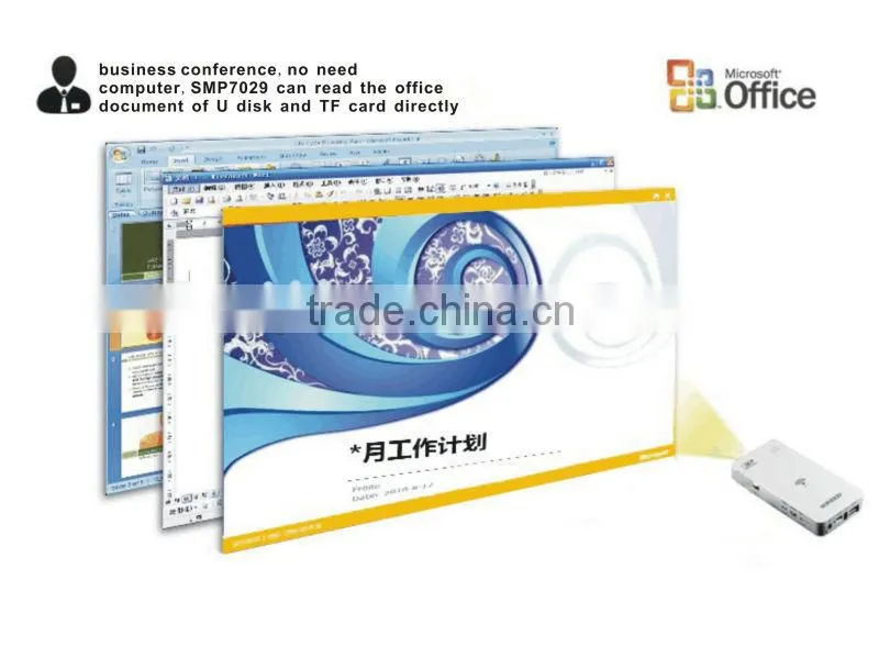 SMP6500 mini wireless wifi smartphone projector for business meeting