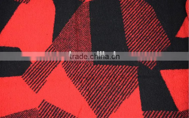 2016 black and white new jacquard design wool blend fabric for woman's overcoat