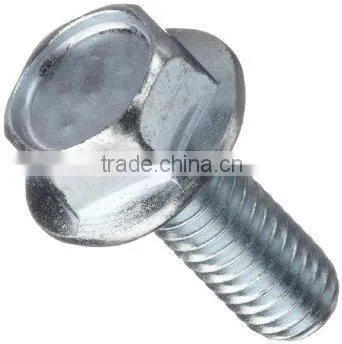 Blue Zinc Plated Full Threaded Unslotted Hex Washer Head Machine Screw With Different Size Are Avaliable