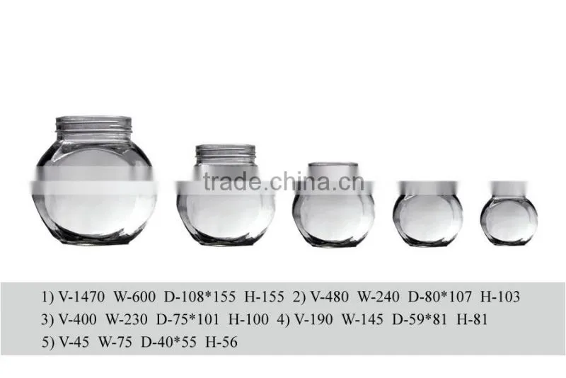 bear shape glass jars for candy with aluminium cap