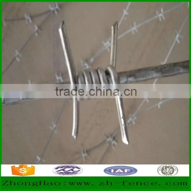 Hot dipped galvanized PVC coated high quality Barbed Wire Fence